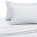 Amazon Brand – Pinzon 500-Thread-Count Pima Cotton Sateen Bed Sheet Set - Queen, White