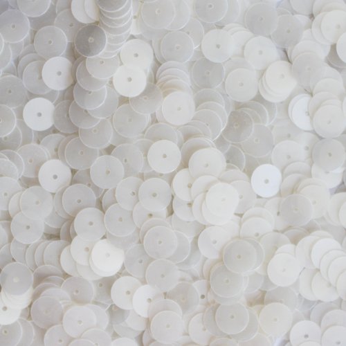 8mm Flat Round SEQUIN PAILLETTES ~ Soft Oyster White ~ Loose sequins for embroidery, bridal, applique, arts, crafts, and embellishment. Made in USA.