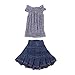 Fityle Knitted Sweater Tops Skirt Suit Clothes for 1/6 Blythe Licca OB Our Generation Dolls Winter Outfit Accessories Gray&Blue
