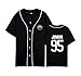 babyhealthy Women's Baseball Jersey Button Down T Shirts Short Sleeve Solid Color Hip Hop Sports Shirt Uniforms