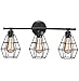 Elibbren Industrial Bathroom Vanity Light 3 Lights, Vintage Matte Black Wall Sconce with Caged, E26 Base Farmhouse Bathroom Wall Light Fixture for Bathroom Vanity Mirror Cabinets Dressing Table