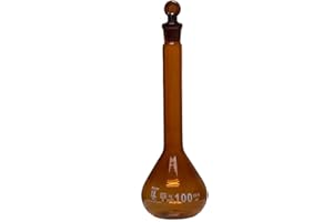 100ml Volumetric Flask, 3.3 Boro Glass, Class A, Ground Stopper, Amber, Karter Scientific (Case of 10)