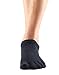 toesox Women's Low Rise Full Toe Grip Non-Slip for Ballet, Yoga, Pilates, Barre Toe Socks, Small, Black