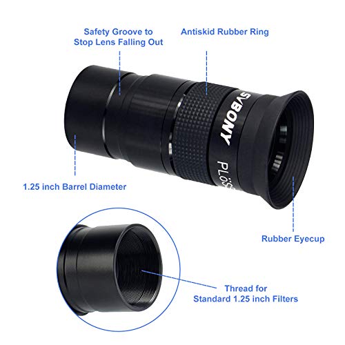 Svbony Eyepiece Telescope, Plossl Eyepiece 1.25in,Metal Eyepiece 40mm for Beginner Observation Telescope