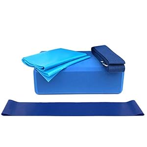 Walmeck- 4pcs Yoga Equipment Set Yoga Blocks Stretching Strap Resistance Loop Band Exercise Band