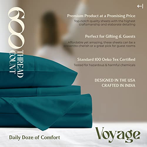 600 TC King Size Sheet Set - 100% Cotton Sheets