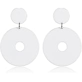 70s Earrings for Women Retro Earrings Acrylic White Earrings for Women Dangle Disco Earrings 70s Jewelry Groovy Earrings 70s Accessories