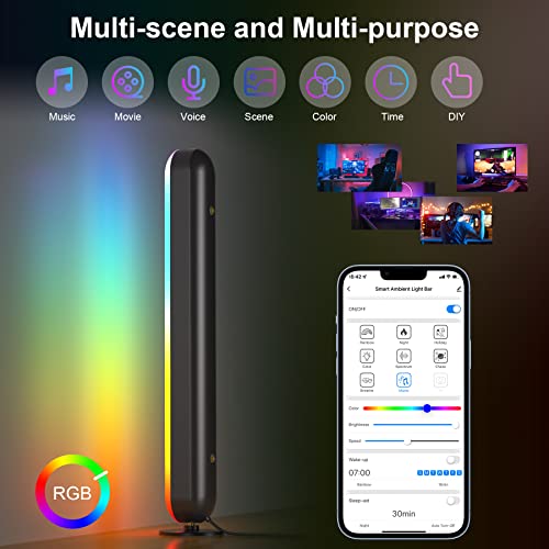 Paton Smart LED Light Bars,RGB Lights with Multiple Scene Modes and Music Sync Mode, TV LED Backlight, Voice Control, Smart Lights for Gaming, TV, PC, Room Decor(Work with Alexa and Google Assistant)