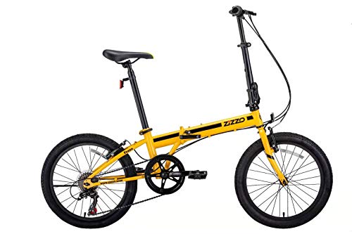 ZiZZO EuroMini Ferro 20″ 29 lbs Light Weight Folding Bike (Yellow)