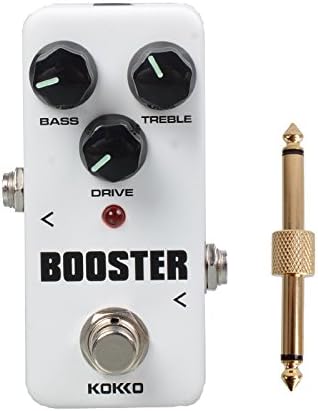KOKKO FBS2 2-Band EQ Mini Booster Guitar Effect Pedal With Gold Straight Pedal Connectors,MusicOne