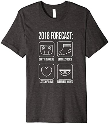Mens 2018 Forecast New Mom Dad Expecting Baby Premium T-Shirt 2XL Dark Heather