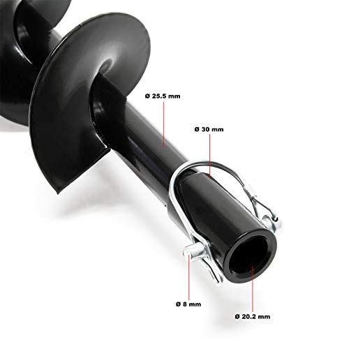 Wiltec Erdlochbohrer Bohrschnecke 150mm Ø, Gusseisen, mit fester Stechspitze, Ersatzbohrer für Erdlochbohrer Pfahlbohrer – Bild 5