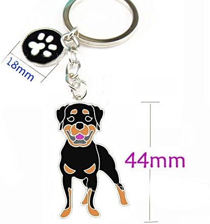 ZoonPark® Dog Puppy Keychain Keyring Metal Keyfob Key Ring Car Keyring Bag Charm (Rottweiler), S - Image 3