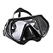 Adults Scuba Diving Mask Snorkeling Package Set Dry top Snorkel Purge Valve with Silicone Mouth Piece, Tempered Glass Lens Freediving Mask Anti-Fog No Leak Watertight,Black - Gear Bag Included