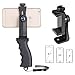 Smartphone Video Recording Stabilizer Kit, Clip-on Lavalier Microphone Laple Mic + Phone Hand Grip Holder Rig Compatible for iPhone Samsung YouTube Livestream Vlog Interview -3.5mm Jack/ 1.5m Cord