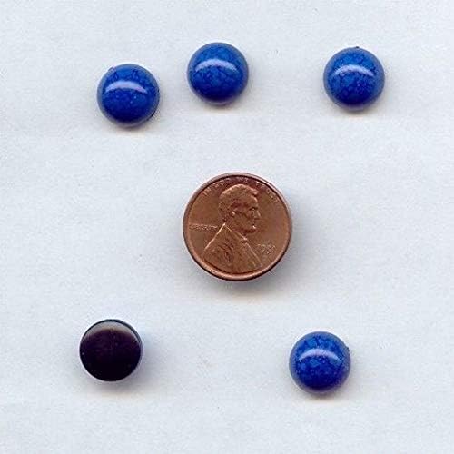 36 Vintage Lapis Lazuli Acrylic 11mm. Round Smooth Dome CABOCHONS