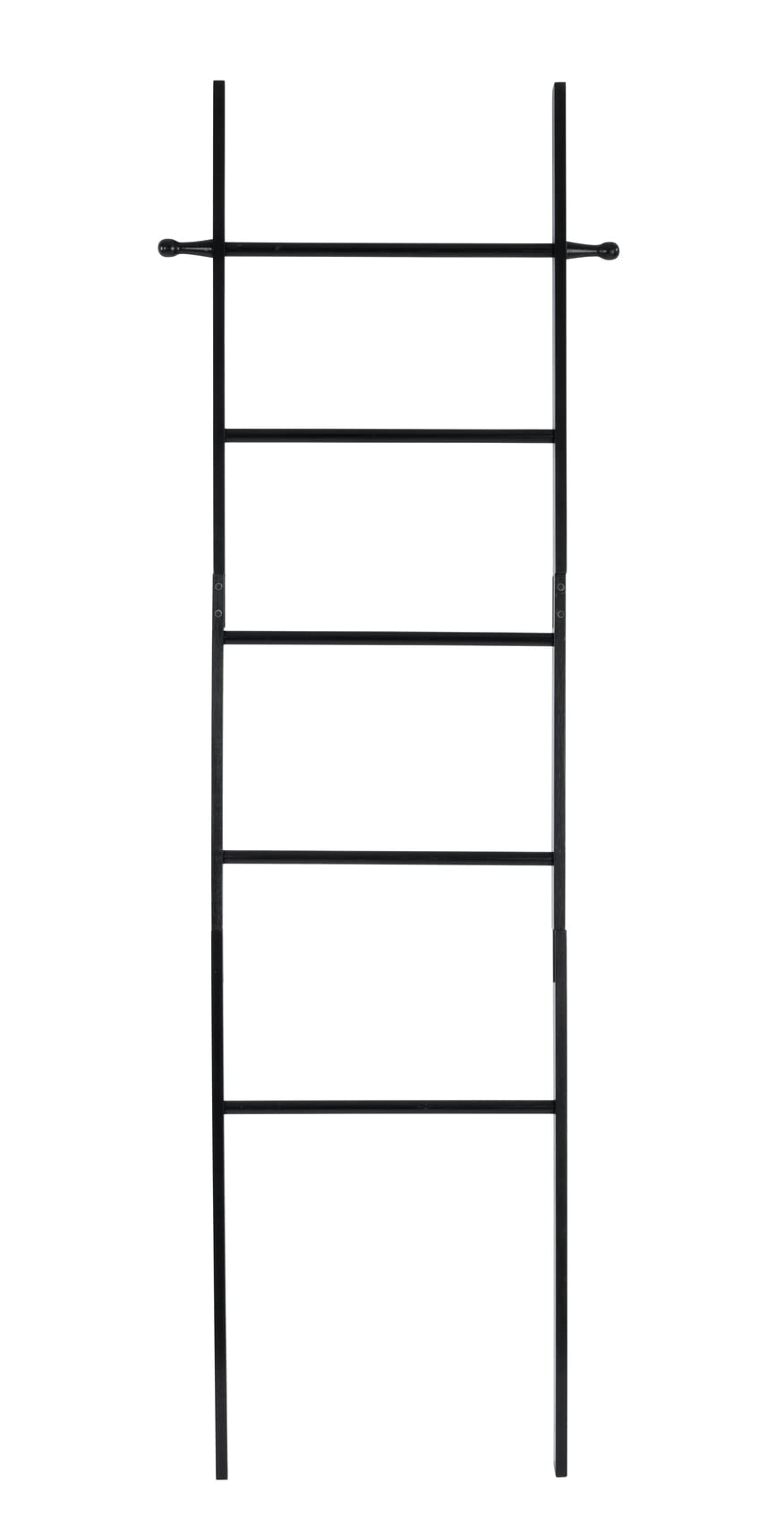 WENKO Loft Hand Towel Ladder, Beautiful Ladder Can be Used as Towel Holder or Clothes Rack, Made of Real Bamboo, 57 x 4 x 170 cm, Black