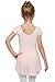 JEE.MDNMD.OO Girls' Flutter Sleeve Skirted Leotard Ballet Pink