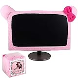 Monfurise 15"-22" Lovely Cute Waterproof Dustproof Computer Laptop TV LCD Screen Monitor Decoration Dust Cover Protector, Pink