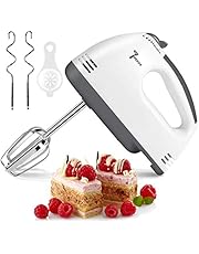Hand Mixer Electric, 7-Speeds Lightweight Powerful Hand-Held Electric Mixer, Portable Kitchen Mixer Stainless Steel Egg Whisk with Egg White Separator, Egg Sticks and Dough Sticks for Baking, Cakes