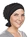 Abbey Cap Womens Chemo Hat Beanie Scarf Turban Headwear for Cancer Ruffle Black