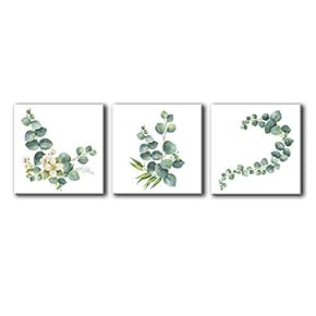 Wall26-3 Panel Canvas Wall Art- Green Plants -Giclee Painting Wall Bedroom Living House Decoration Home Art - 12"x12"x3 Panels