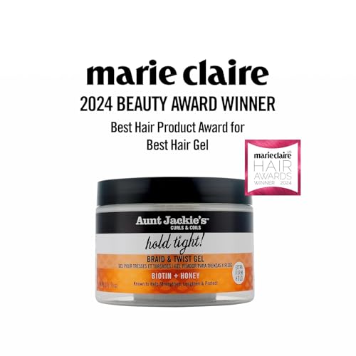 AUNT JACKIE’S AWARD-WINNING BRAID + TWIST COLLECTION HOLD TIGHT BRAID & TWIST GEL WITH EXTRA FIRM HOLD, 7.5OZ