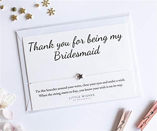 Thank You for Being My Bridesmaid Charm Bracelet with Envelope Present Wedding Present Gift