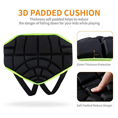Unilove Padded Protection Hip Kids Protective Hip Pad Shorts Anti-Slip Adjustable Lightweight Children Butt Pad Pants Ski Skate Snowboard Roller Skating Hockey Soccer