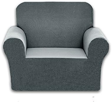 Chelzen Stretch Chair Cover 1-Piece Polyester Spandex Fabric Arm-Chair Slipcover Living Room Sofa Couch Slip Covers Protectors (Chair, Light Gray)