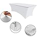 Eurmax USA Rectangular Fitted Spandex Table Covers 6ft Tablecloth Wedding Event Patio Table Decorations Stretch Table Cover for 6ft Folding Table (White)