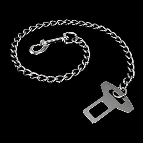 Metal Pet Car Safety Seat Belt Durable Stainless Steel Dog Chain Leash Silver Vehicle Seat Belt For Dogs Cats