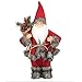 Costyleen Christmas Santa Claus Figurine Decoration Medium Size Ornament Enjoyable Gift Doll Table Decor Festival Present - Standing 14'' Red Black