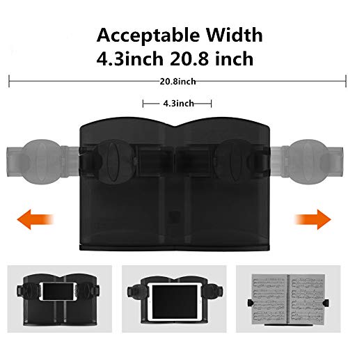 BTLIN Book Holder Stand Adjustable Textbook Stand Portable Cookbook Holder Reading Stand, 180 Angle Adjustable Music Books Tablet, Black