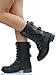 Women's Combat Military Cowboy Mid Calf Rubber Sole Boots