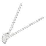 HanYan Angle Finder Both Arms Stainless Steel Protractor with 0-180 Degrees Angle10 inch,250mm, 30cm Scale Angle Finder Ruler