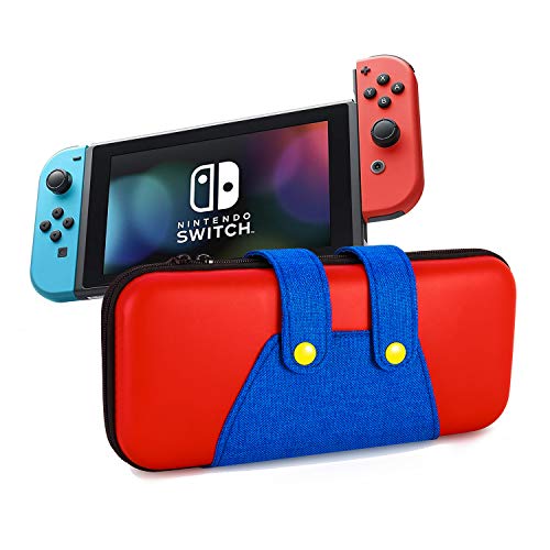 Jingdu Carrying Case Compatible with Nintendo Switch - Protective Hard Shell Portable Travel and Storage Carry Case Bag for Nintendo Switch Console & Accessories,Red - Thumbnail 7