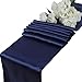 MDS 10 PCS Satin Table Runners 12 x 108 Inch Charmeuse Sateen Silk Table Runner for Indoor Outdoor Wedding Reception Birthday Graduation Party Event Banquet Dining Table Decoration - Navy Blue