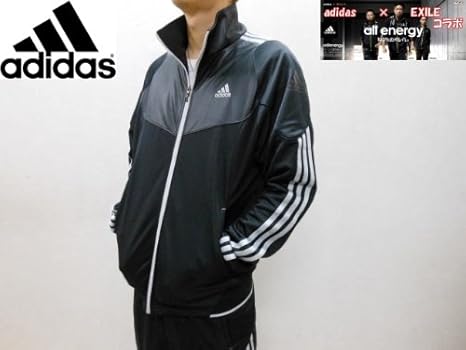 Amazon Co Jp アディダス Adidas アディダス Exile エグザイル コラボ ジャージ上下セット Adienergy Ss691 690 L ブラック シルバー 服 ファッション小物