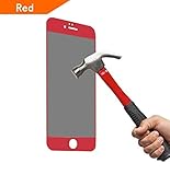 Mcoolbo iPhone 7 glass Privacy Anti-spy,4D Tempered Glass Screen Protector Screen Shield Guard for iPhone 7 4.7 inch (Red)