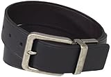 Calvin Klein Men's 38mm Feather Edge Semi Shine Belt, Black/Brown, 38