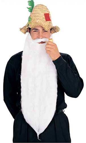 White 25 Long Beard & Moustache Set