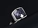HIJONES Men's Stainless Steel 19mm Blue Sky Stone Cut Gemstone Ring Size 10
