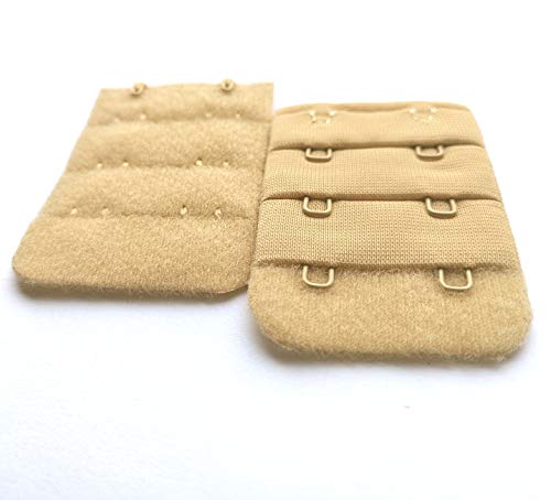 Bra Band Extender 2 Hook /3 Hook /4 Hook Bra Strap Extensions Breathing Room - 3 Packs (2 Hook-Nude)