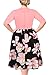 Nemidor Women's Floral Print Vintage Style Plus Size Swing Casual Party Dress NEM107 (18, Pink)