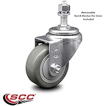 Gray Polyurethane Swivel Threaded Stem Caster w/4