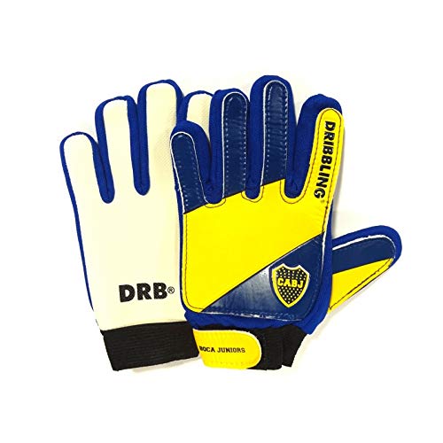 DRB DRIBBLING Boca JRS Kids Goalkeeper Gloves, Soccer Gloves with Double Wrist Protection and Non-Slip Wear Resistant Latex Material to Give Protection to Prevent Injuries Size 4"