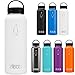 Penguin Cold 40 oz. Insulated Stainless Steel Water Bottle, White with Black Loop Handle Lid