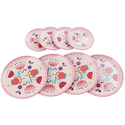 deAO 14 teiliges Tee-Service mit Tragetasche, in den Farben rosa – Bild 5