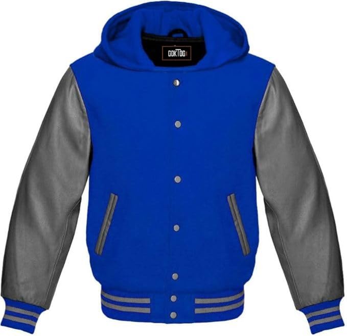 GOKTOG Hooded Varsity Jacket Women, Baseball